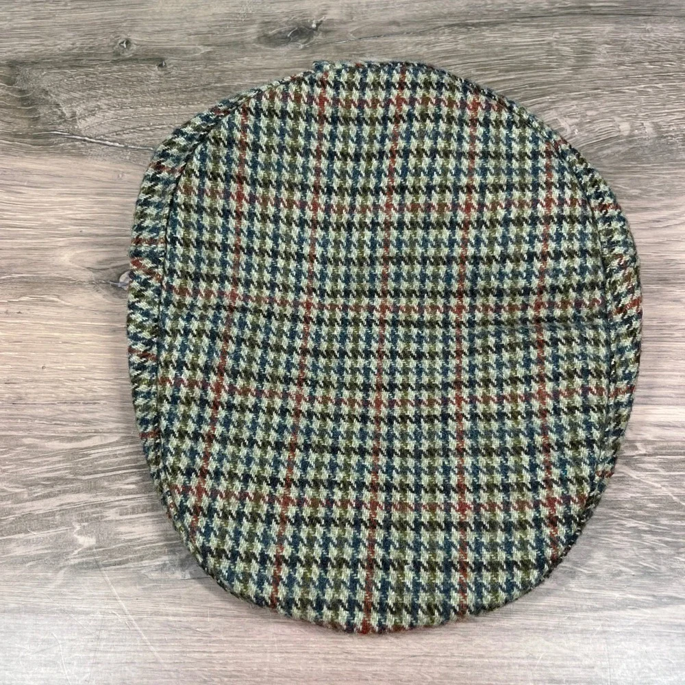 Totes Flat Cap Newsboy Mens OSFA Green Brown Plaid Wool Blend Ivy Scally Hat
